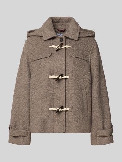 Jake*s Casual relaxed fit houtje-touwtjejas van wolmix Middengrijs - 1