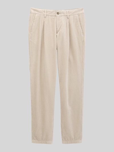 Marc O'Polo Tapered Fit Cordhose aus Baumwolle mit Bundfalten Beige 2