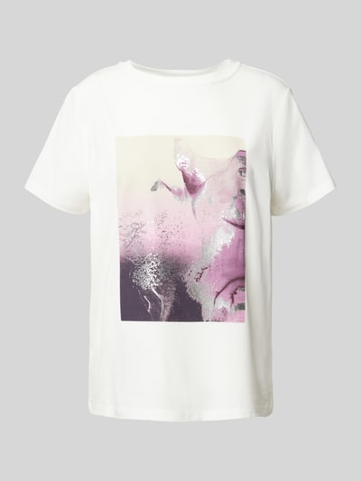 comma T-Shirt mit Label-Print Weiss 2