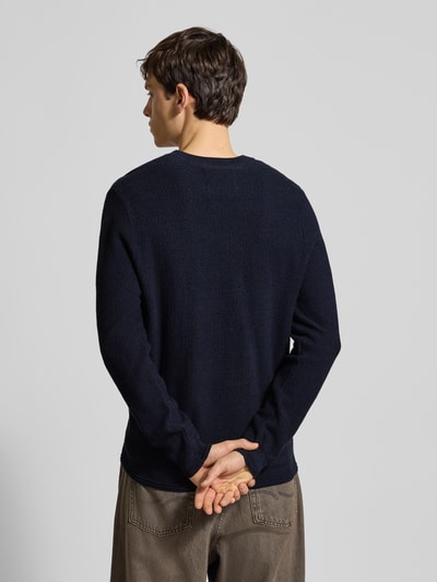 Superdry Sweter z dzianiny z prążkowanymi wykończeniami Ciemnoniebieski 5