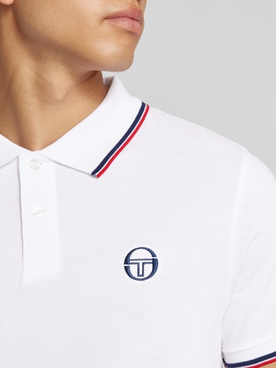 SERGIO TACCHINI Regular Fit Poloshirt mit Logo-Stitching Modell 'SERGIO' Weiss 3