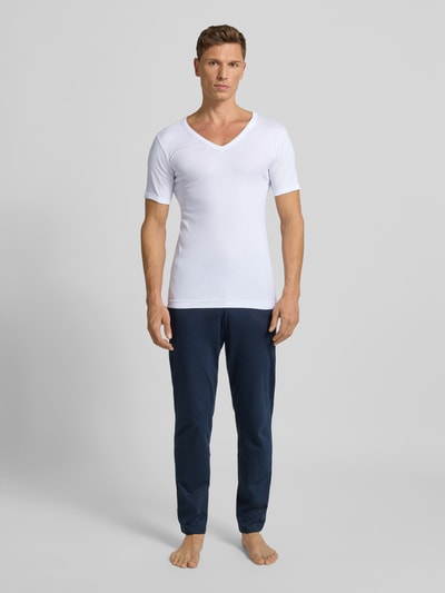 GÖTZBURG 1889 T-shirt met geribde V-hals in Set van 2 Wit - 1