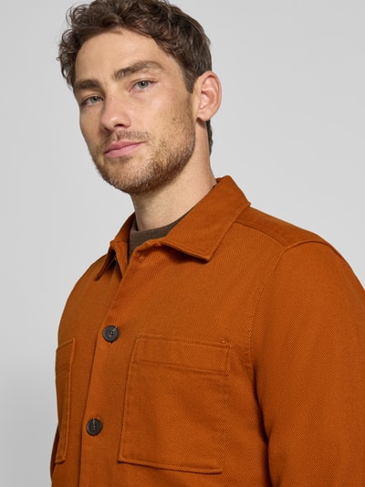 Strellson Regular Fit Hemdjacke aus Baumwoll-Mix Modell 'NORIN-W' Terra 3