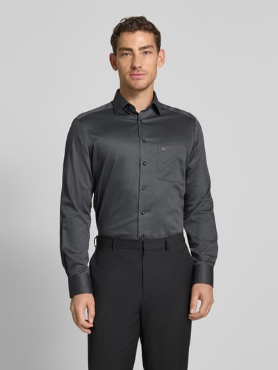 OLYMP Koszula biznesowa o kroju modern fit z kołnierzykiem typu kent model ‘NEW KENT’ Srebrny 4