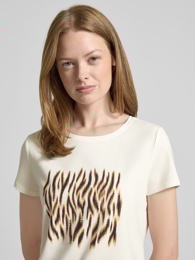 Zero T-Shirt mit Strasssteinbesatz und Rundhalsausschnitt Weiss 3