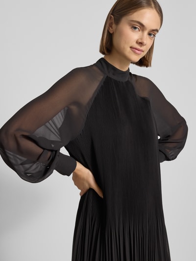 Jake*s Collection Knielanges Kleid in semitransparentem Design Black 3