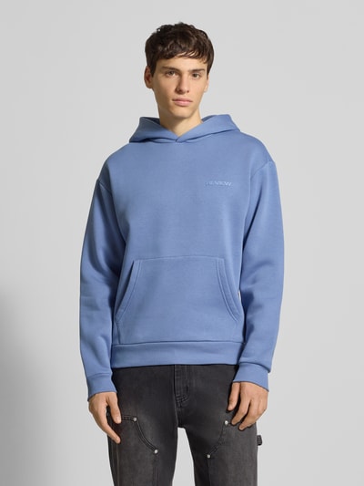REVIEW Hoodie mit Label-Print Rauchblau 4