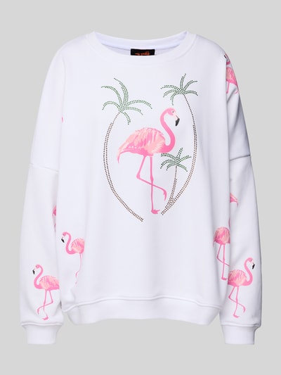 miss goodlife Oversized Sweatshirt mit gerippten Abschlüssen Weiss 2