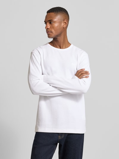 BOSS Orange Regular fit shirt met lange mouwen en wafelstructuur, model 'TEMPESTO' Wit - 4