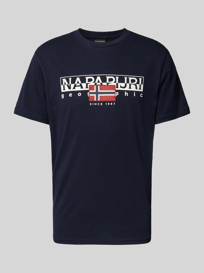 Napapijri T-Shirt mit Label-Print Modell 'AYLMER' Marine 2