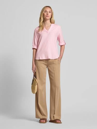 s.Oliver RED LABEL Regular Fit Blusentop aus Leinen-Viskose-Mix Rosa 1
