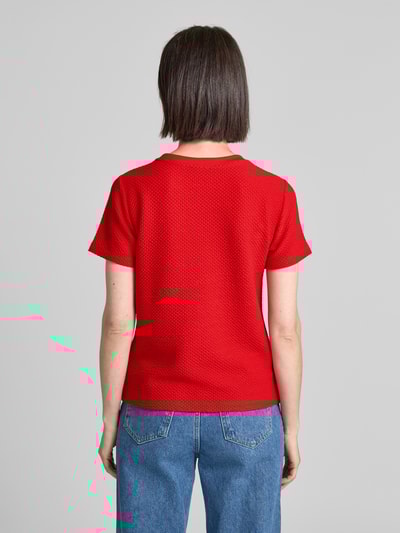 monari T-shirt met structuurmotief Lichtrood - 5