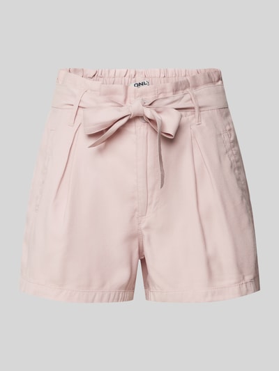 Only Regular fit korte broek met strikceintuur, model 'LARIS' Roze - 2