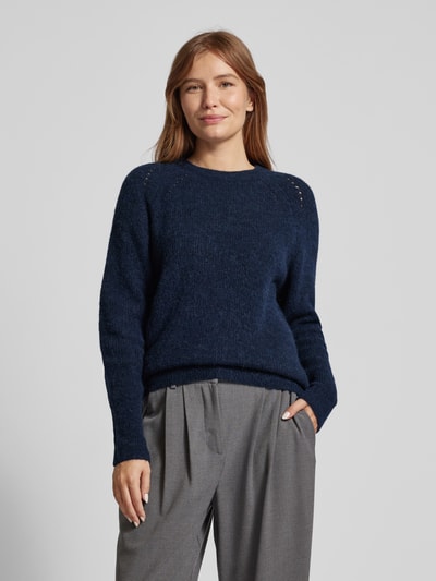 MOS MOSH Gebreide pullover met raglanmouwen, model 'Tammy Thora' Marineblauw - 4