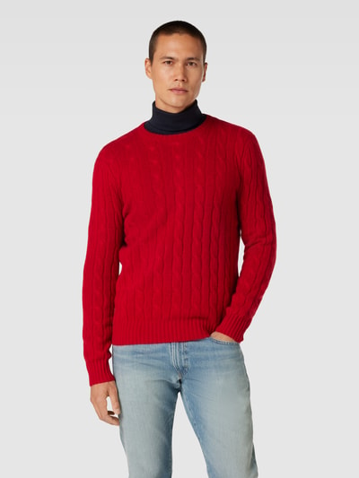 Polo Ralph Lauren Kaschmirpullover mit Zopfmuster Rot 4