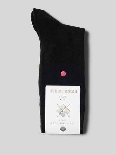 Burlington Socken in unifarbenem Design Modell 'LADY' Black 3