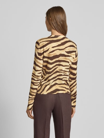 Lauren Ralph Lauren Strickjacke aus Leinen-Baumwoll-Mix Modell 'DENZEL' Hellbraun Melange 5