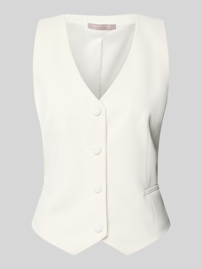 Productfoto, Regular Fit bodywarmer met v-hals van Christian Berg Cocktail, elastische materiaalmix, knoopsluiting, ruglengte maat 36 46 cm, dames