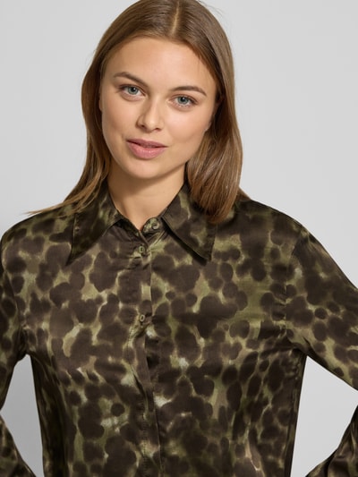Mango Regular Fit Bluse mit verdeckter Knopfleiste Modell 'CAMILA' Khaki 3
