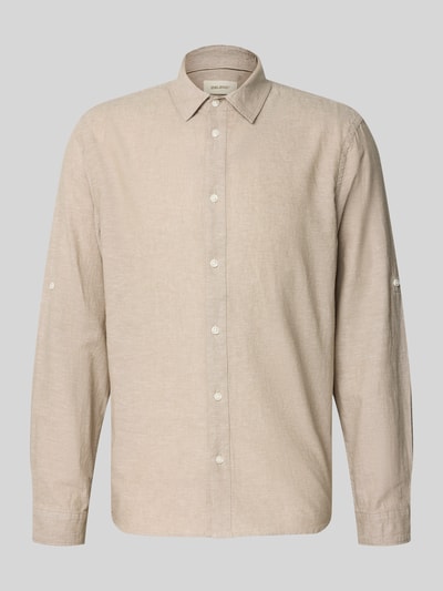 Produktfoto, Regular Fit Freizeithemd mit Kentkragen Modell 'ABAN' von Blend in Beige, Knopfleiste, glatte Textur, Herrenhemd