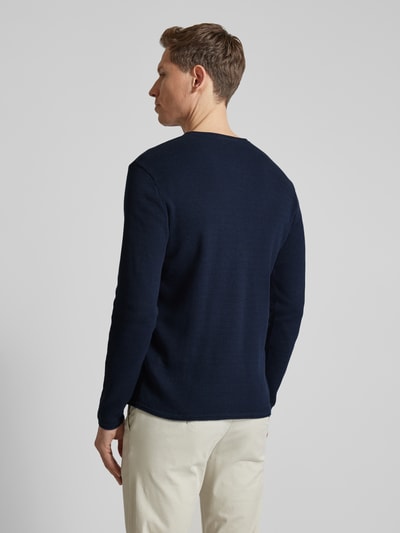 Tom Tailor Denim Regular Fit Strickpullover aus Baumwolle Dunkelblau 5