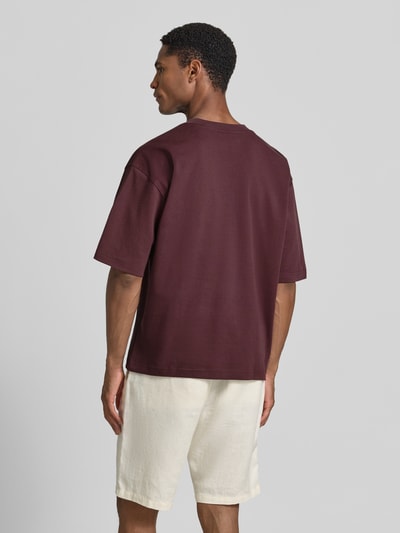 Jake*s Studio Men Relaxed Fit T-Shirt mit Rundhalsausschnitt Bordeaux 5