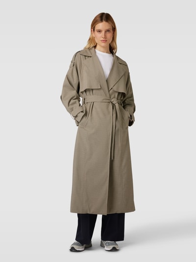 WITHBLACK Trenchcoat met fijn gestructureerd motief Taupe - 4