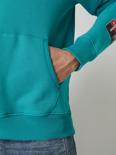 Tommy Jeans Hoodie mit reflektierenden Logo-Applikationen Aqua 3