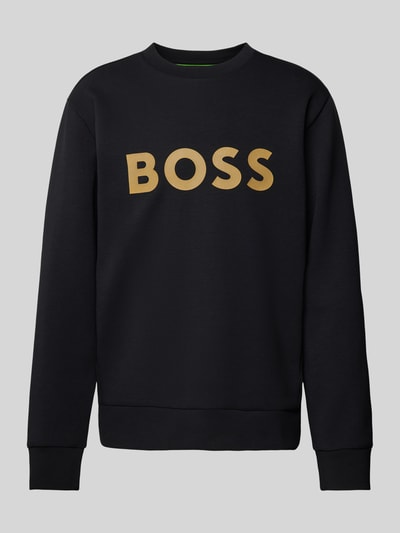 BOSS Green Sweatshirt mit Label-Print Modell 'Salbo' Black 2