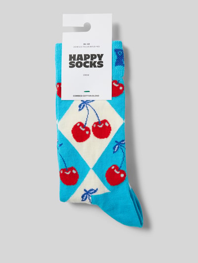 Happy Socks Socken mit Stretch-Anteil Modell 'Cherry Argyle' Tuerkis 3