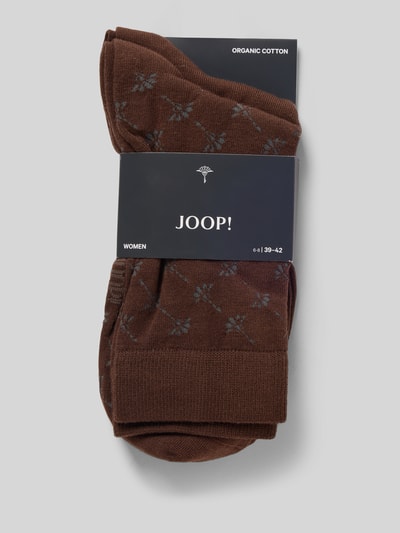 Produktfoto, braune Socken aus Baumwoll-Mix im 2er-Pack Modell 'DAILY GLAM' von JOOP! COLLECTION, feines Muster, glatte Textur.