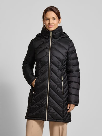 MICHAEL Michael Kors Gewatteerde lange jas met opstaande kraag, model 'Longline' Zwart - 4