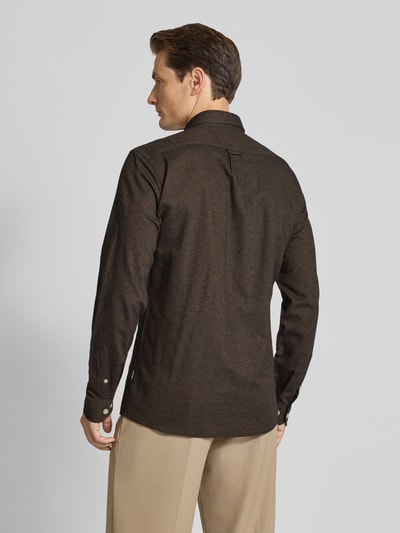 Lindbergh Freizeithemd mit Button-Down-Kragen Dunkelbraun 5