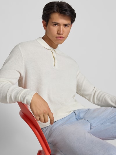 Jack & Jones Gebreide pullover met kentkraag Offwhite - 3