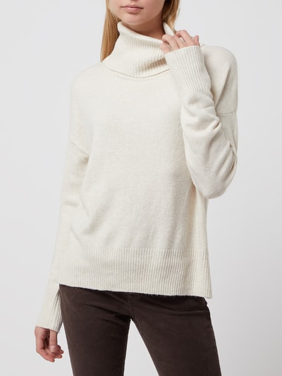 Vero Moda Rollkragenpullover mit überschnittenen Schultern Modell 'Doffy' Offwhite Melange 4