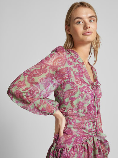 ADLYSH Maxikleid mit Paisley-Muster Pink 3