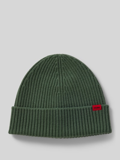 HUGO Beanie mit Label-Patch Modell 'Xola' Oliv 1