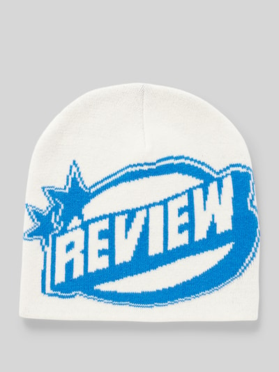 REVIEW Beanie mit Label-Print Ecru 1