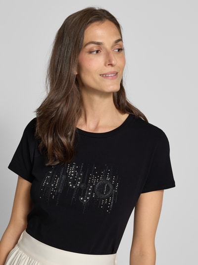 Liu Jo White T-shirt met siersteentjes Zwart - 3
