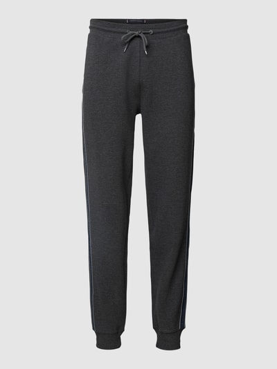 Tommy Hilfiger Spodnie dresowe z paskami w kontrastowym kolorze model ‘ESTABLISHED’ Średnioszary melanż 2