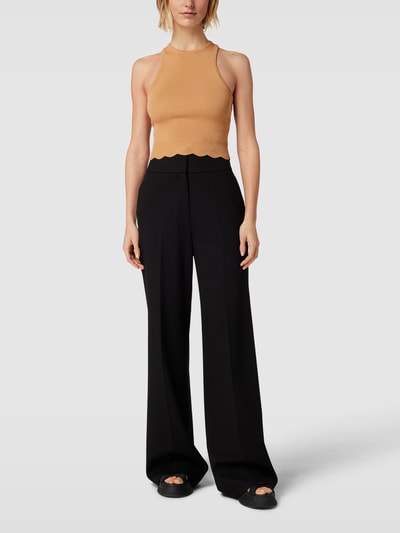 GUESS Crop Top mit geripptem Saum Modell 'ADA' Sand 1