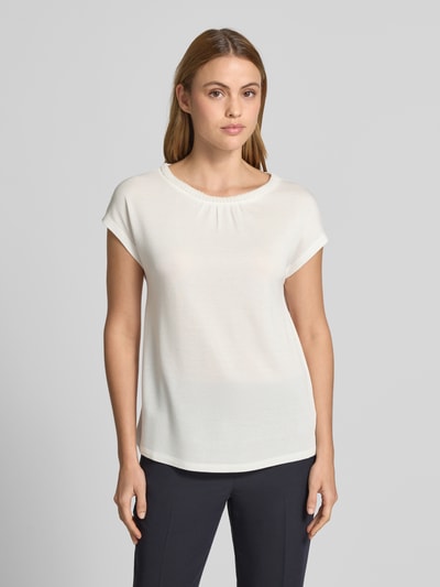 MORE & MORE T-Shirt mit Rundhalsausschnitt und Zierperlen Offwhite 4