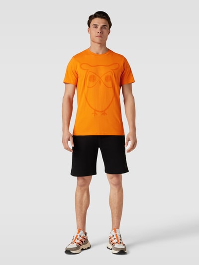 Knowledge Cotton Apparel T-Shirt mit Motiv-Print Orange 1