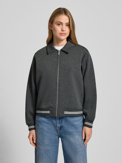 ICHI Regular Fit Blazer mit Umlegekragen und Reißverschluss Anthrazit 4