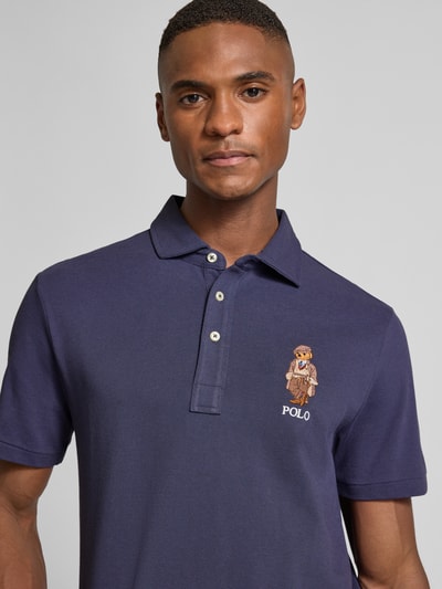 Polo Ralph Lauren Custom Slim Fit Poloshirt mit Stitching Rauchblau 3