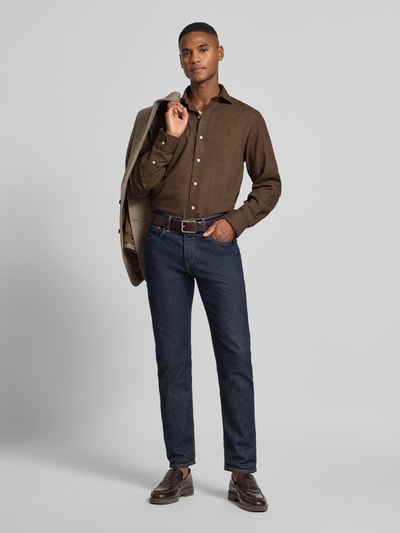 Polo Ralph Lauren Custom Fit Freizeithemd mit Label-Stitching Schoko 1