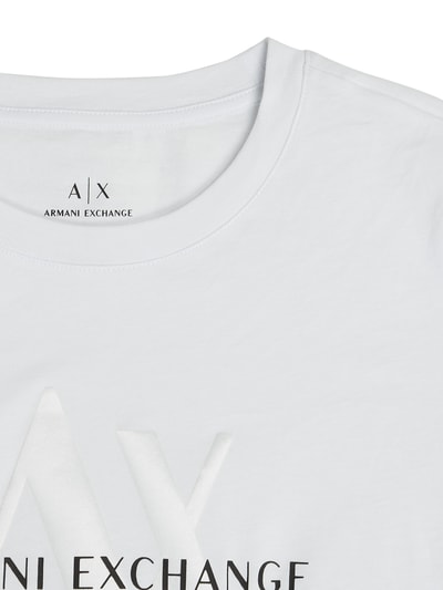ARMANI EXCHANGE T-Shirt mit Logo-Print in Metallic-Optik  Weiss 2
