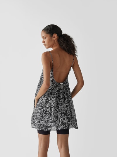 Stella Mc Cartney Minikleid mit Allover-Label Schwarz 5