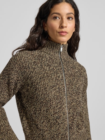 Mango Strickjacke mit Zweiwege-Reißverschluss Modell 'SALTY' Dunkelbraun 3