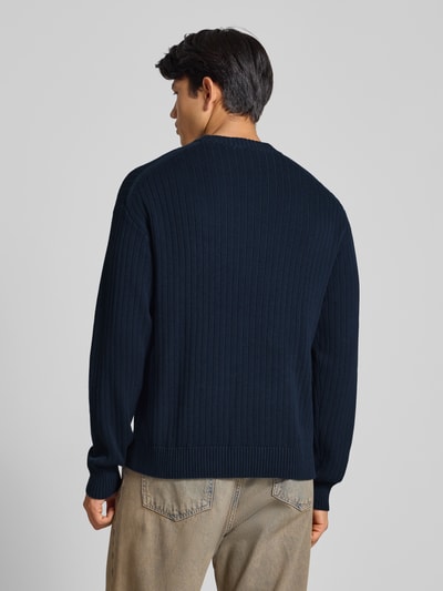 Calvin Klein Jeans Oversized Strickpullover mit gerippten Abschlüssen Marine 5